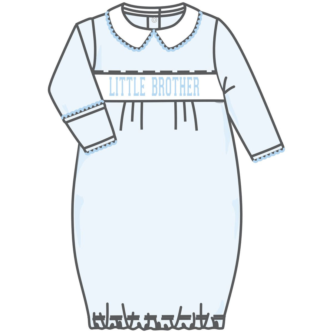 Little Brother Smocked Pleated Gown