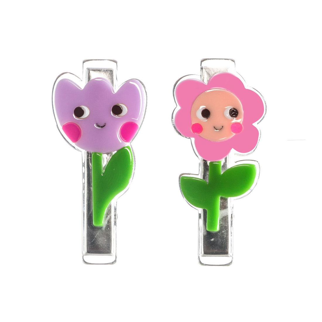 Flower Pink Purple Hair Clips