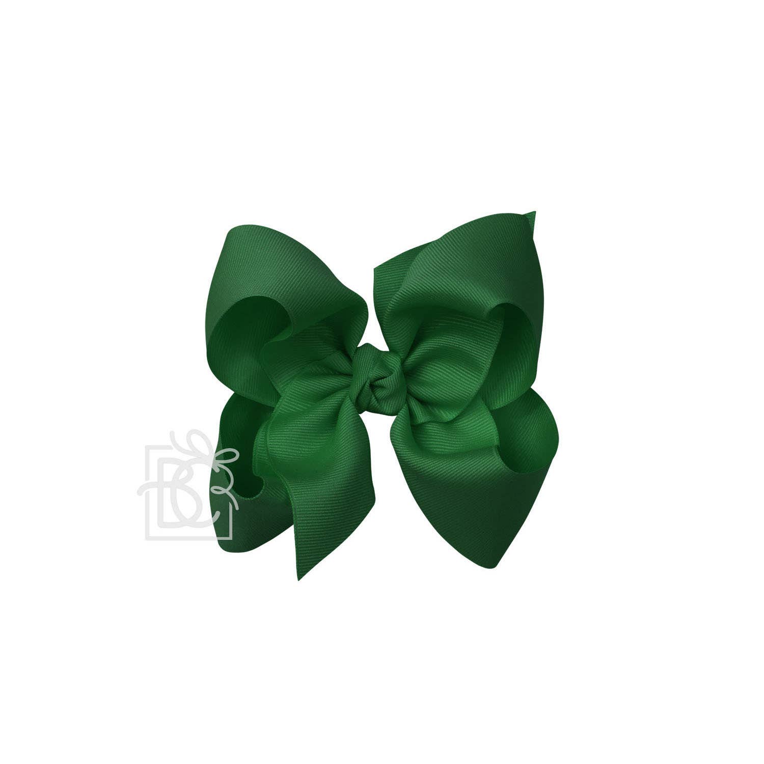 5.5&quot; Hairbow on Alligator Clip: Forest Green