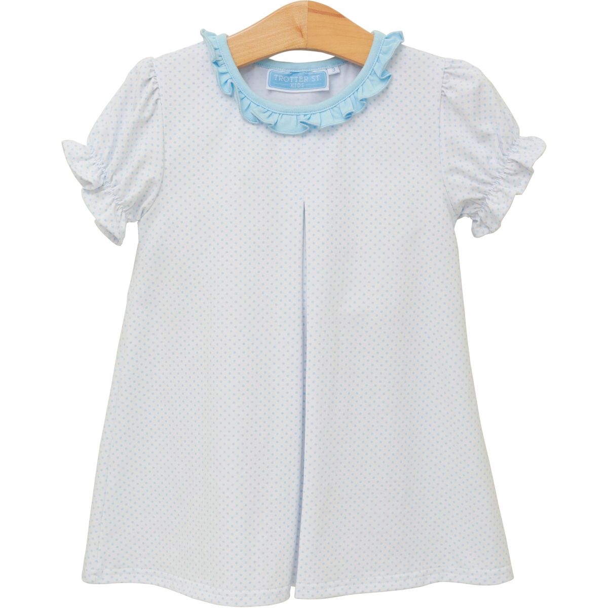 Harriet Dress: Light Blue Bitty Dot