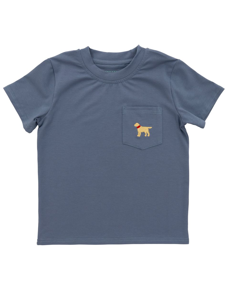 Steel Blue Pocket Tee: Dog