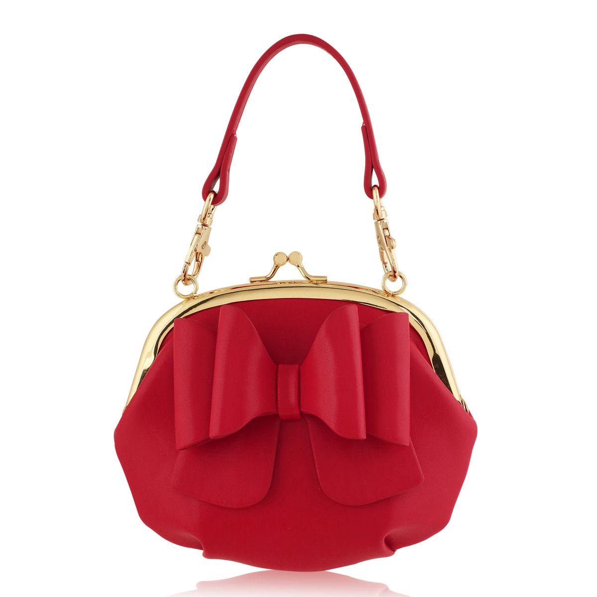 Hadley Petite Handbag: Red with Leopard Lining