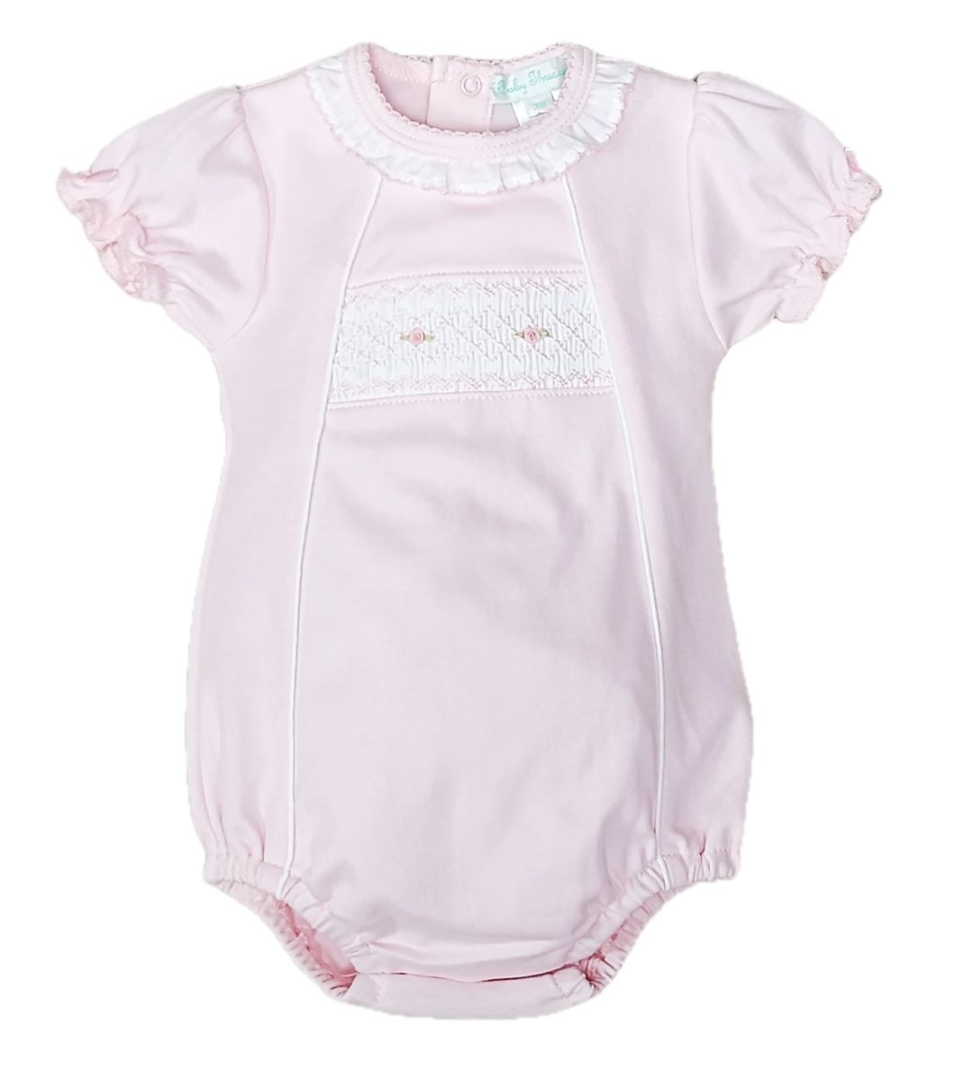 Classic Pink Collection Smocked Ruffle Onesie