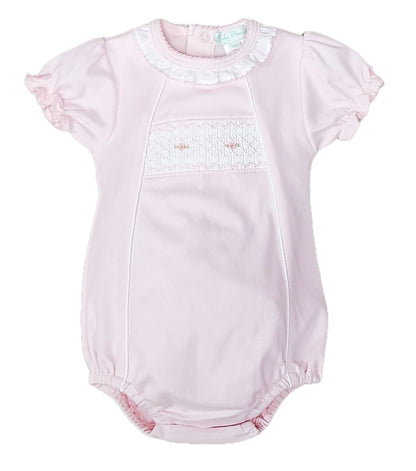 Classic Pink Collection Smocked Ruffle Onesie