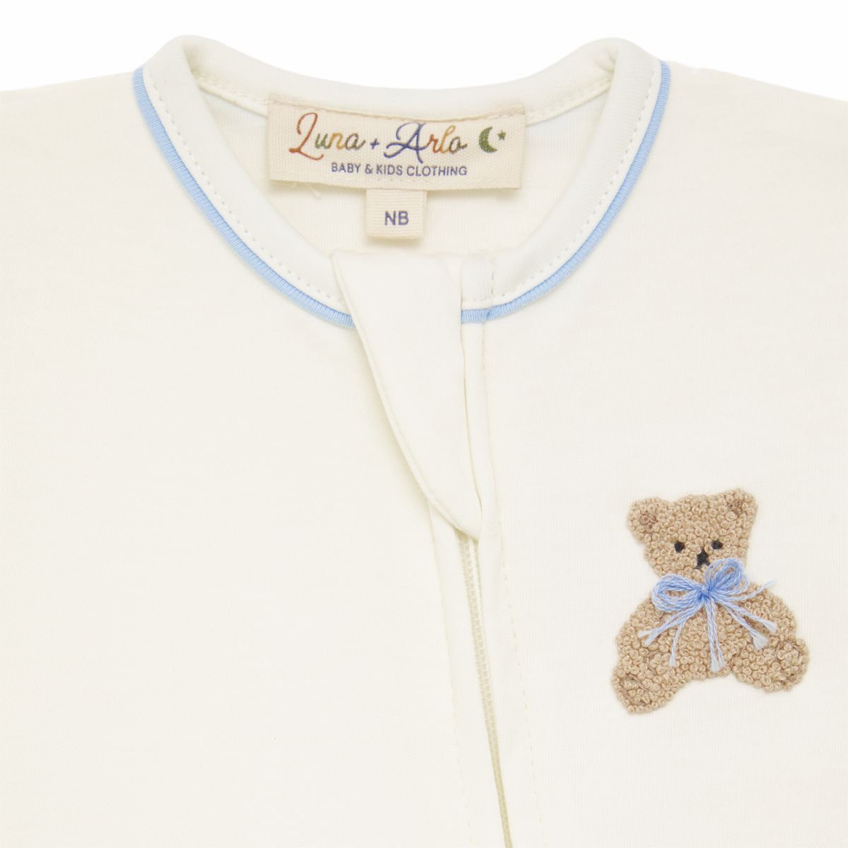 Bear Hugs Zip Footie: Sky