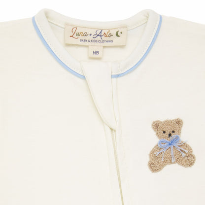 Bear Hugs Zip Footie: Sky