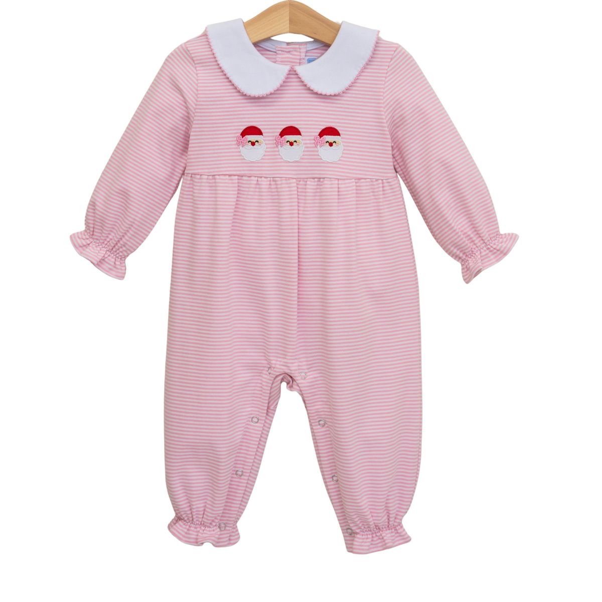 Santa Trio Romper: Pink