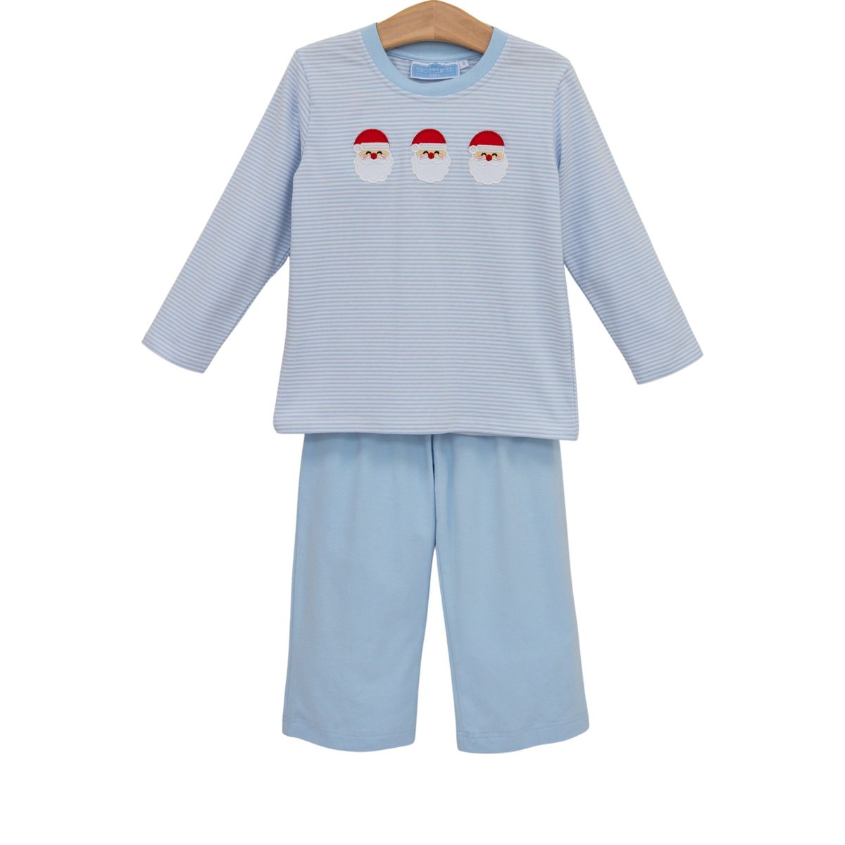 Santa Trio Pant Set: Blue