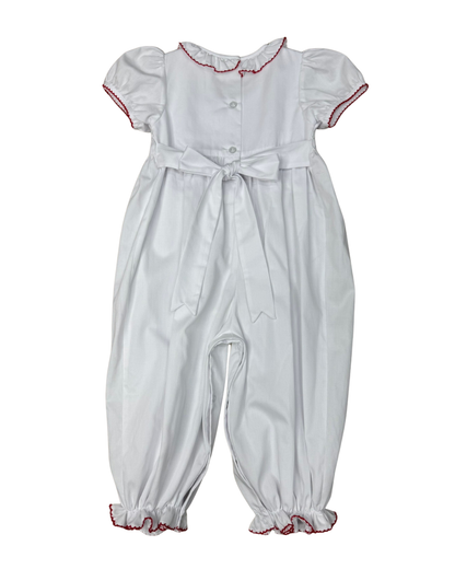 Holiday Holly Smocked Ruffle Romper