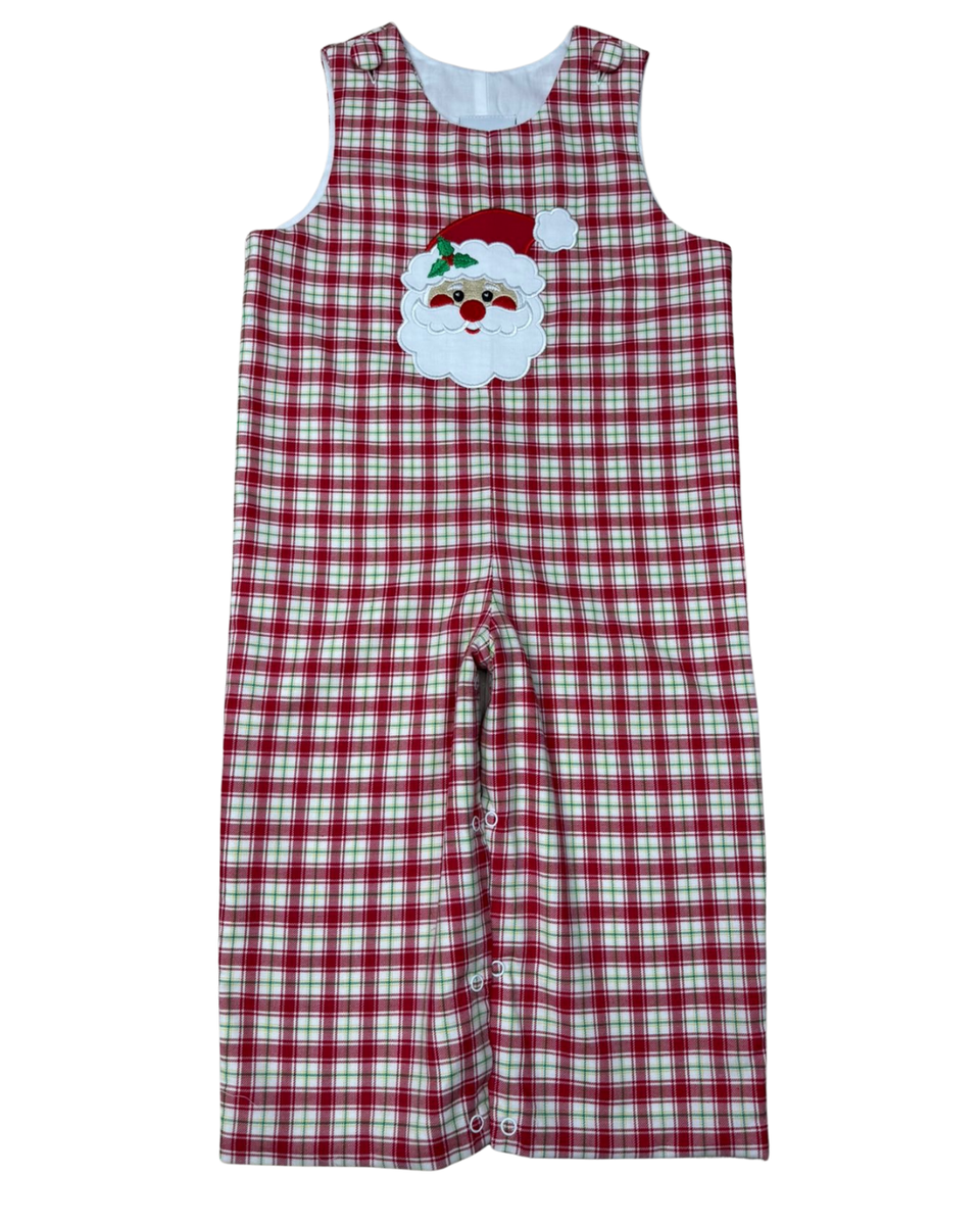 Boys Red/Green Check Longall with Santa Applique