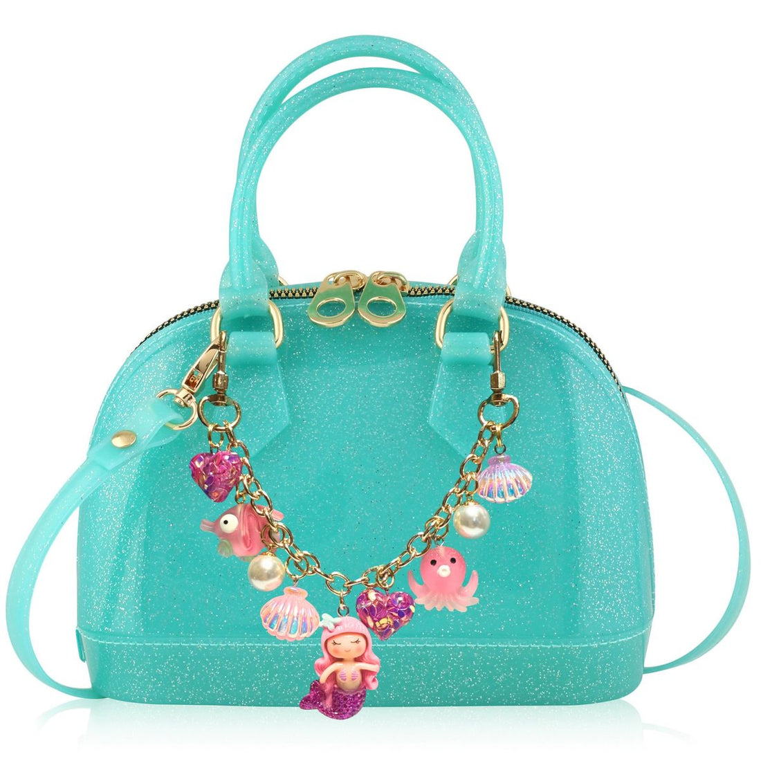 Cate Handbag: Aqua with Under the Sea Swag