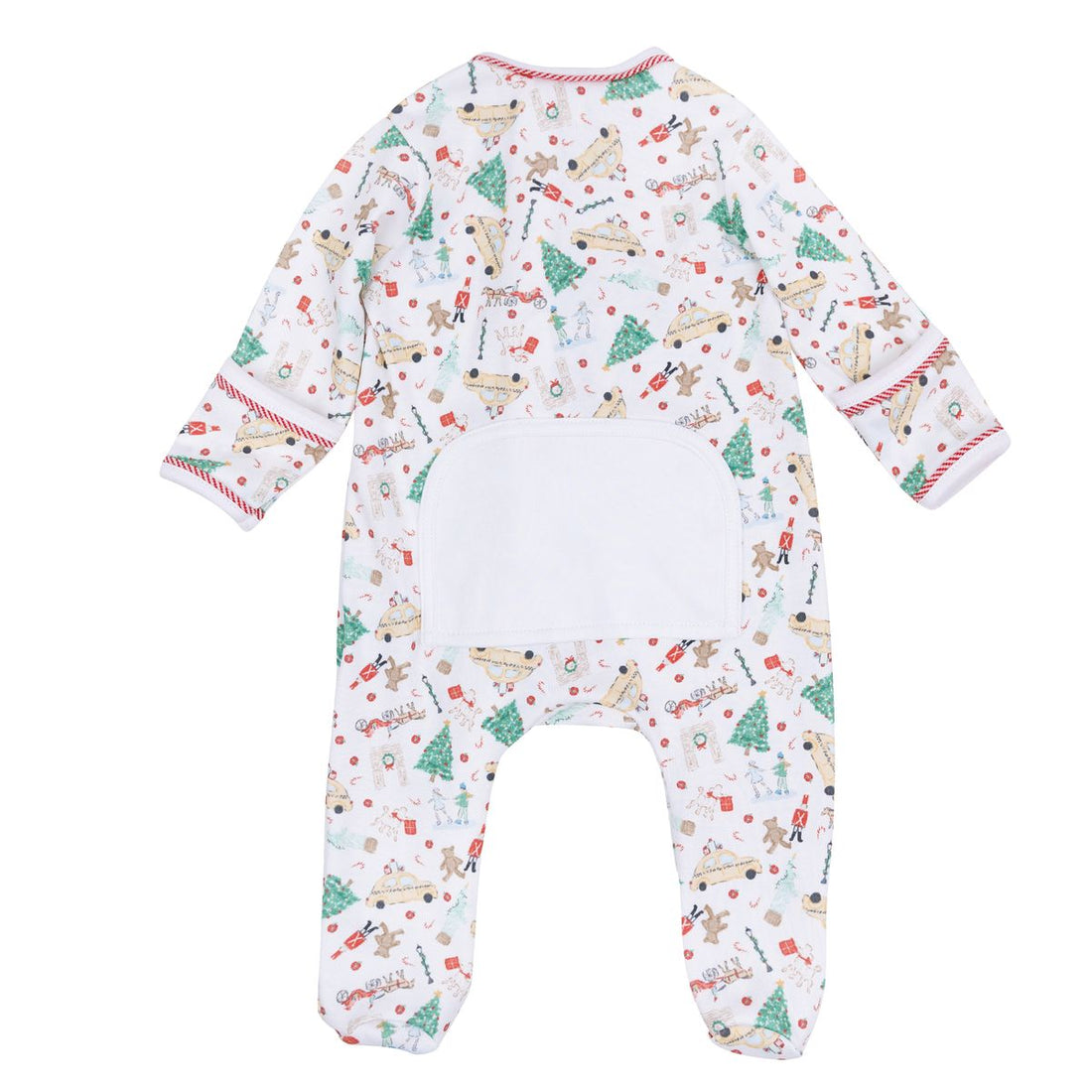 Christmas in the City Red Print Zip Footie