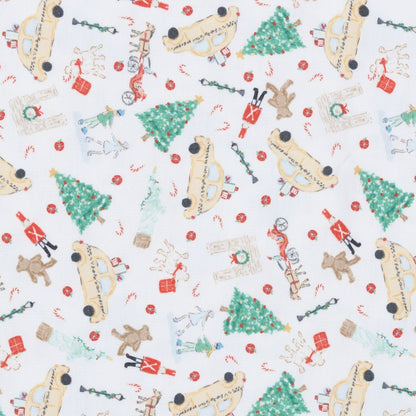 Christmas in the City Red Print Zip Footie