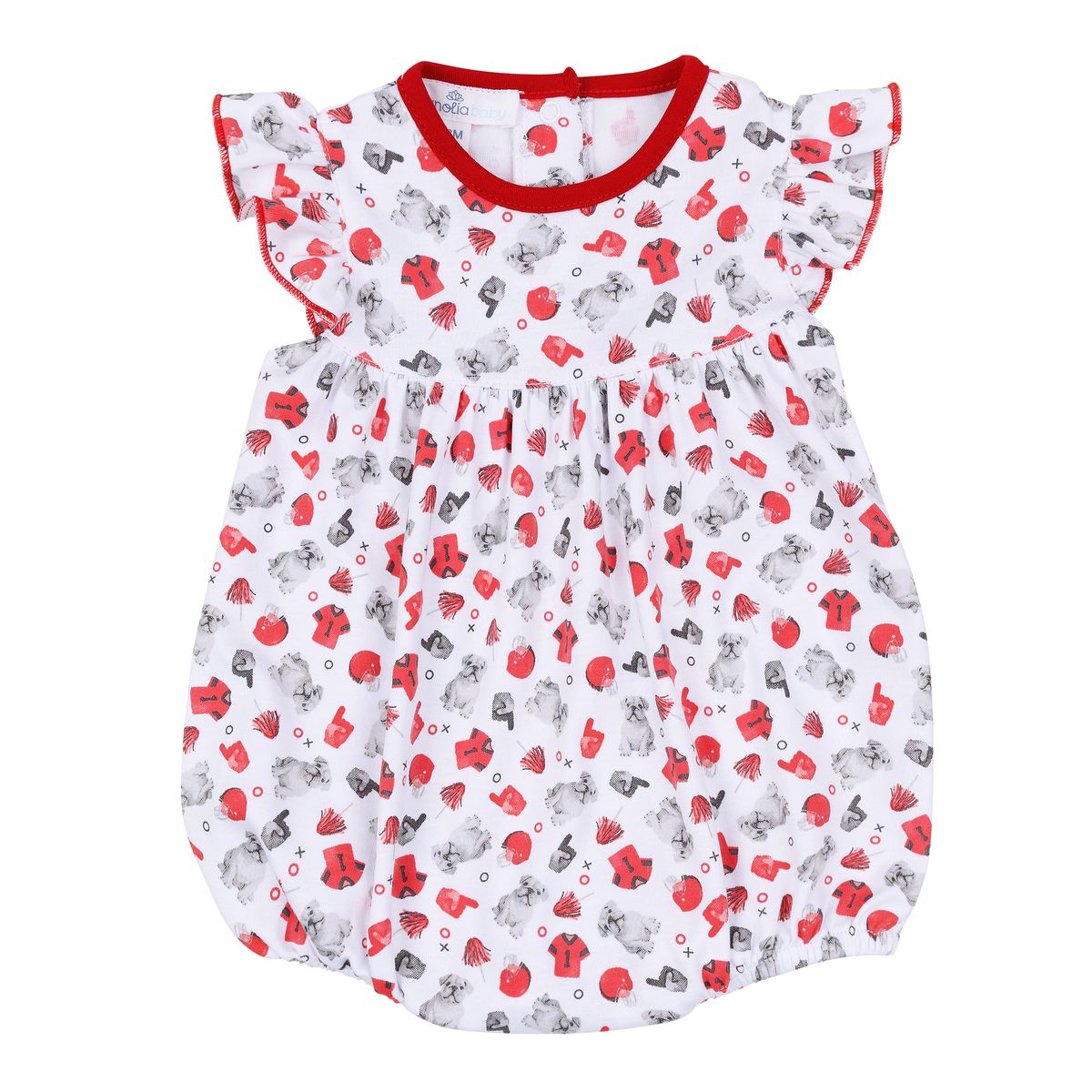 Gameday Dawgs Red Print Flutters Bubble