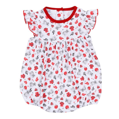 Gameday Dawgs Red Print Flutters Bubble