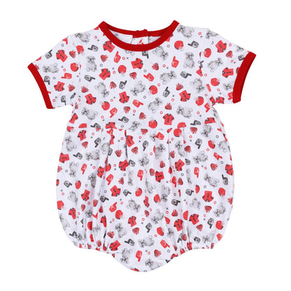 Gameday Dawgs Red Print S/S Boy Bubble
