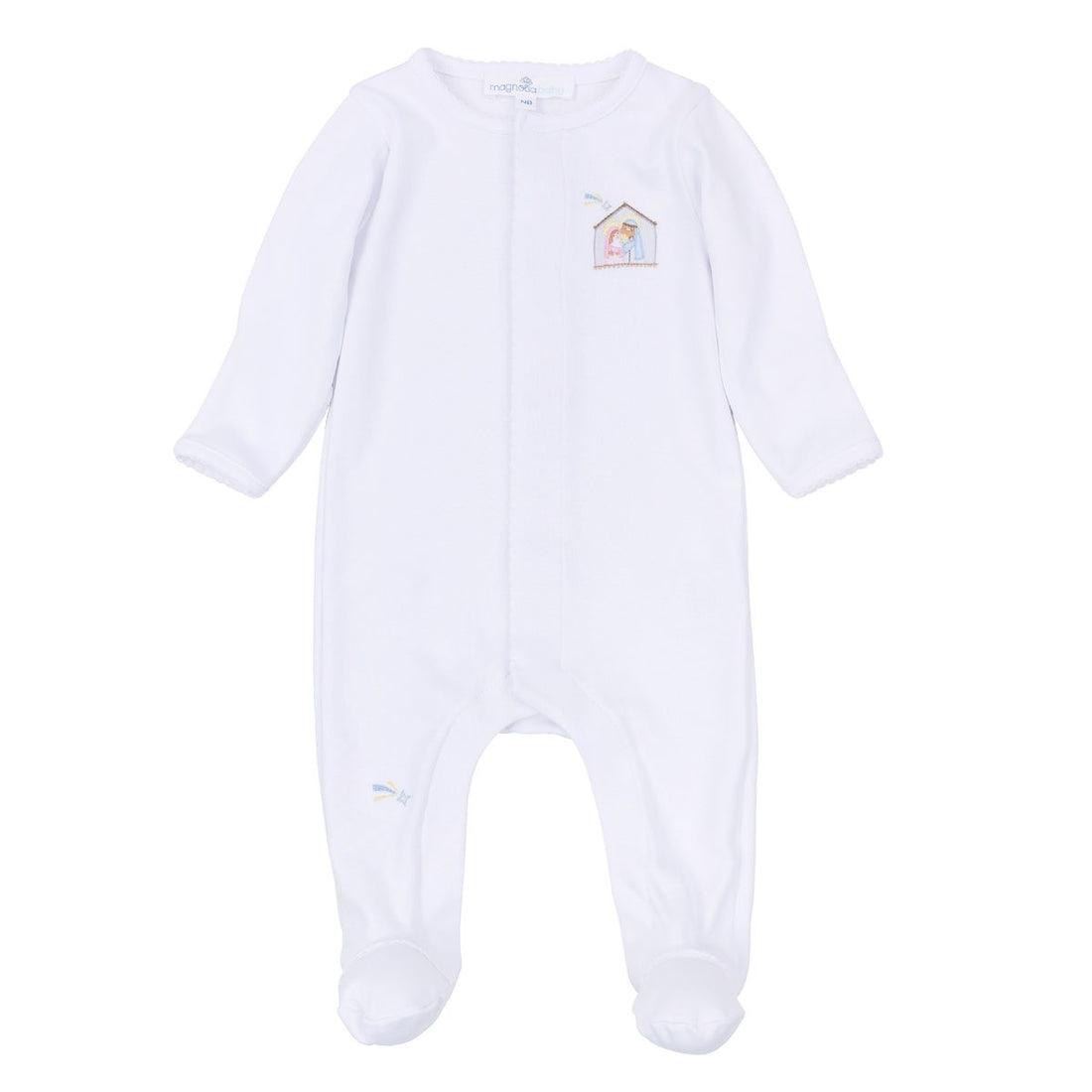 Little Manger White Snap Footie