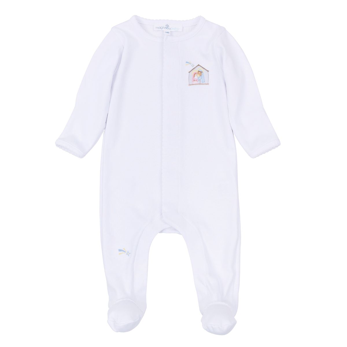Little Manger White Snap Footie