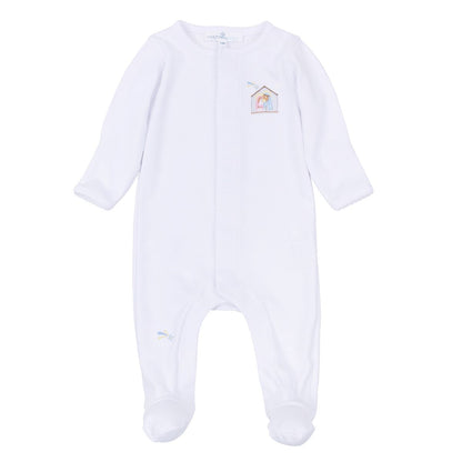 Little Manger White Snap Footie