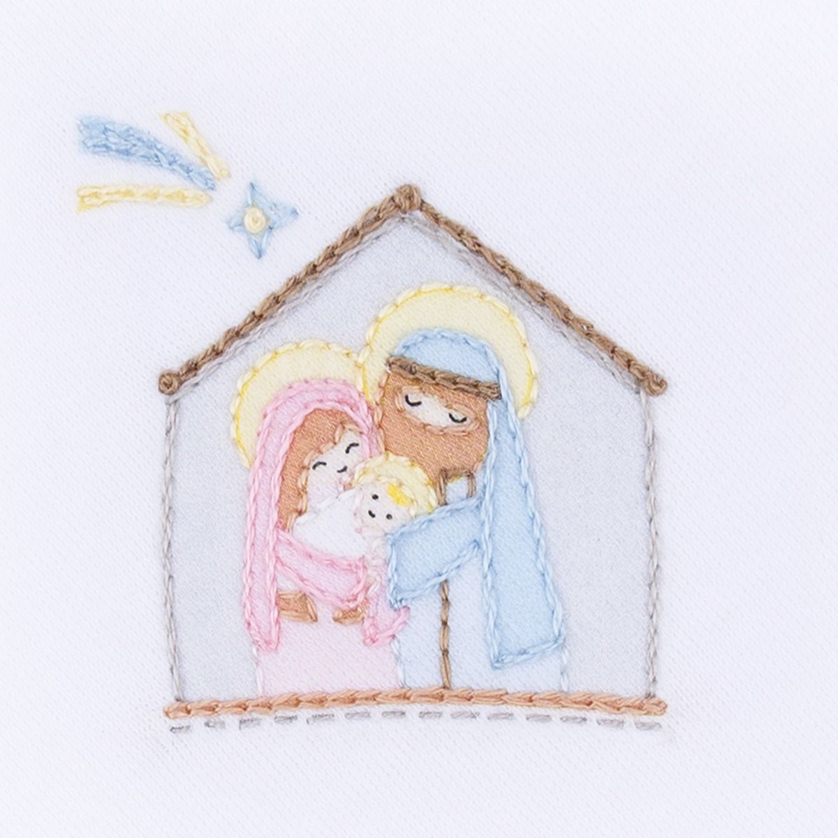 Little Manger White Snap Footie