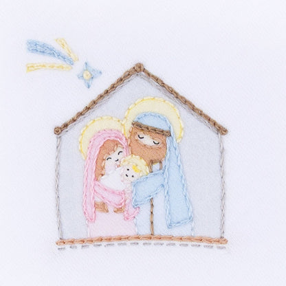 Little Manger White Snap Footie
