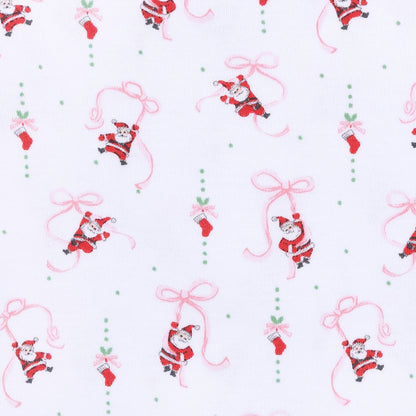 Jolly Ribbons Pink Print Ruffle Zip Footie