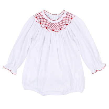 Millie White Red Girl Bishop L/S Bubble