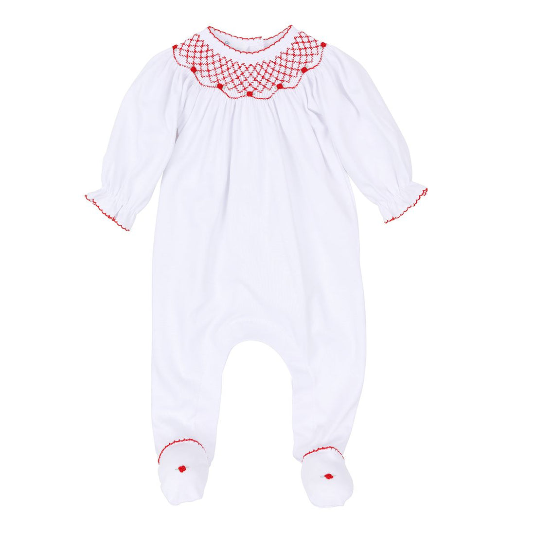 Millie White Red Girl Bishop Footie