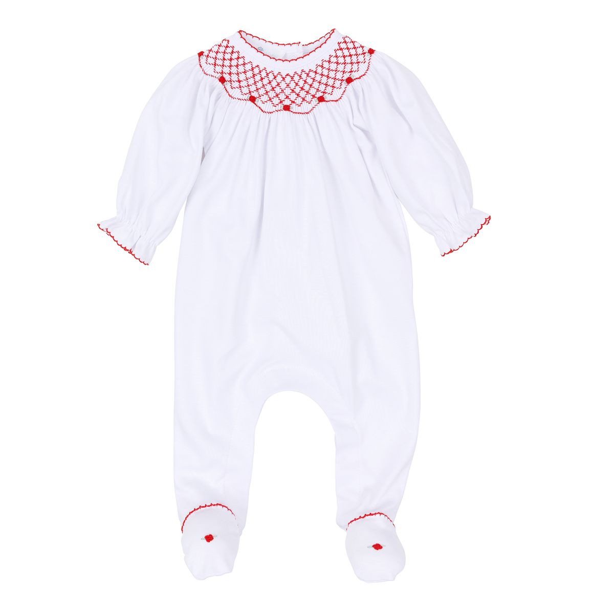 Millie White Red Girl Bishop Footie