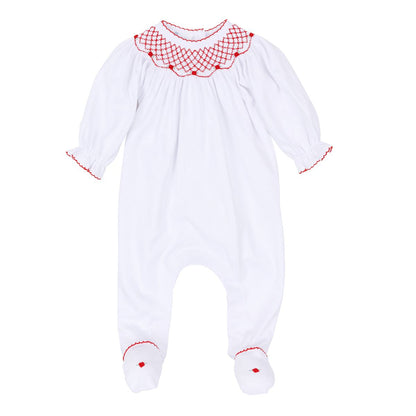 Millie White Red Girl Bishop Footie
