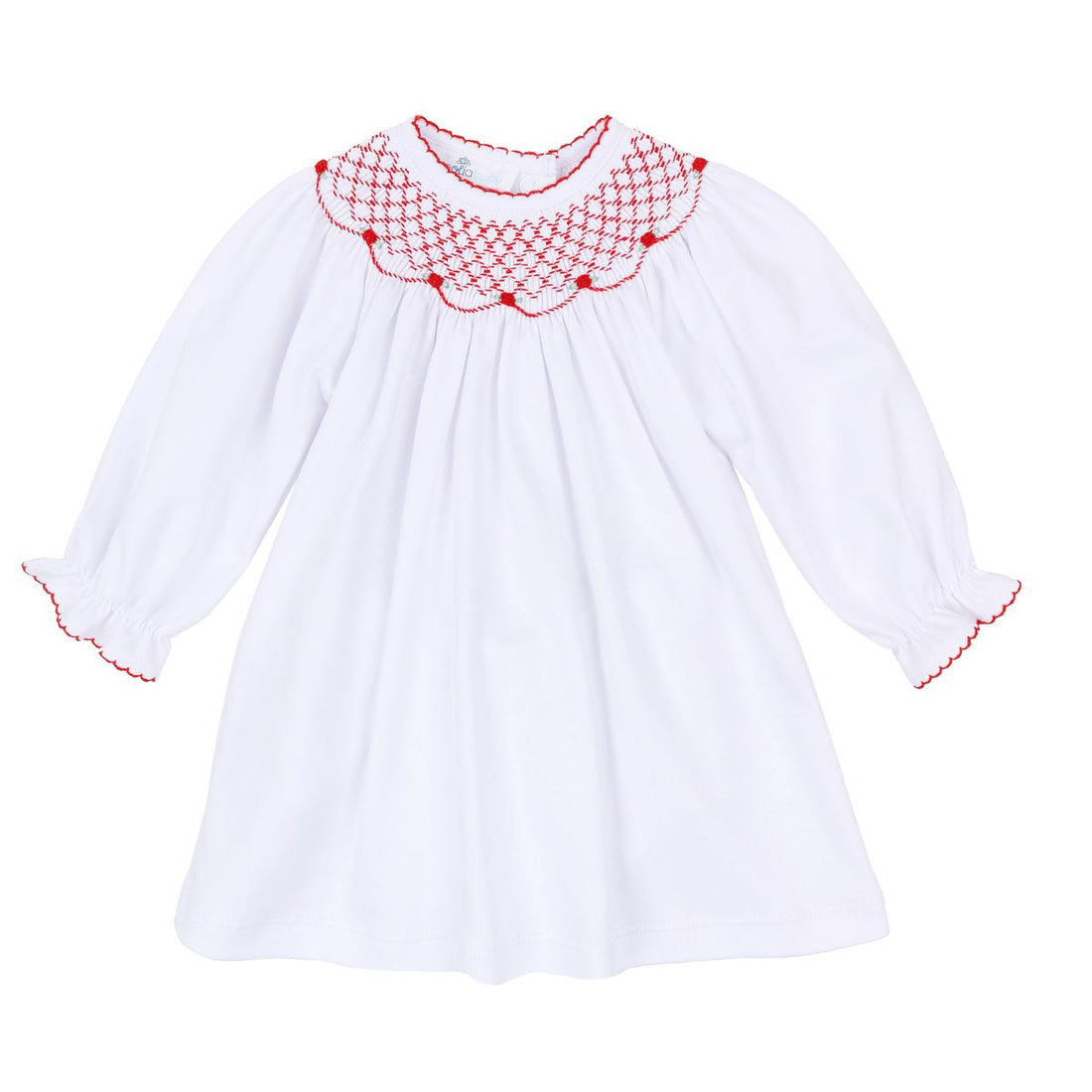 Millie White Red Girl Bishop L/S Toddler Dress