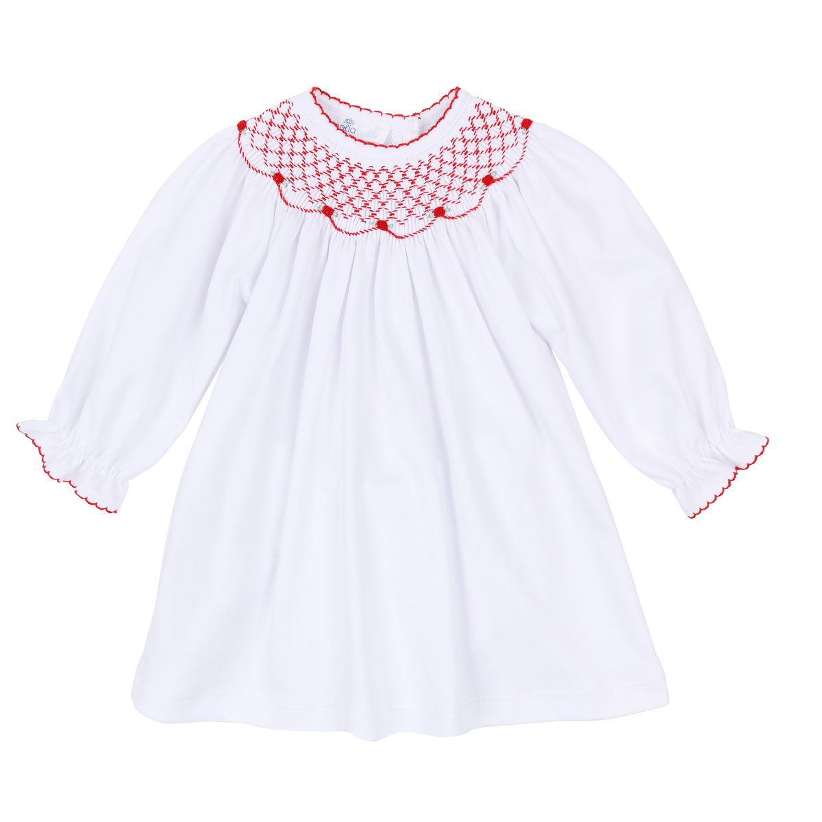 Millie White Red Girl Bishop L/S Toddler Dress