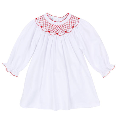 Millie White Red Girl Bishop L/S Toddler Dress