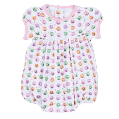 Pumpkin Party Print Short Sleeve Bubble: Pink