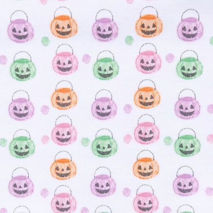 Pumpkin Party Print Short Sleeve Bubble: Pink