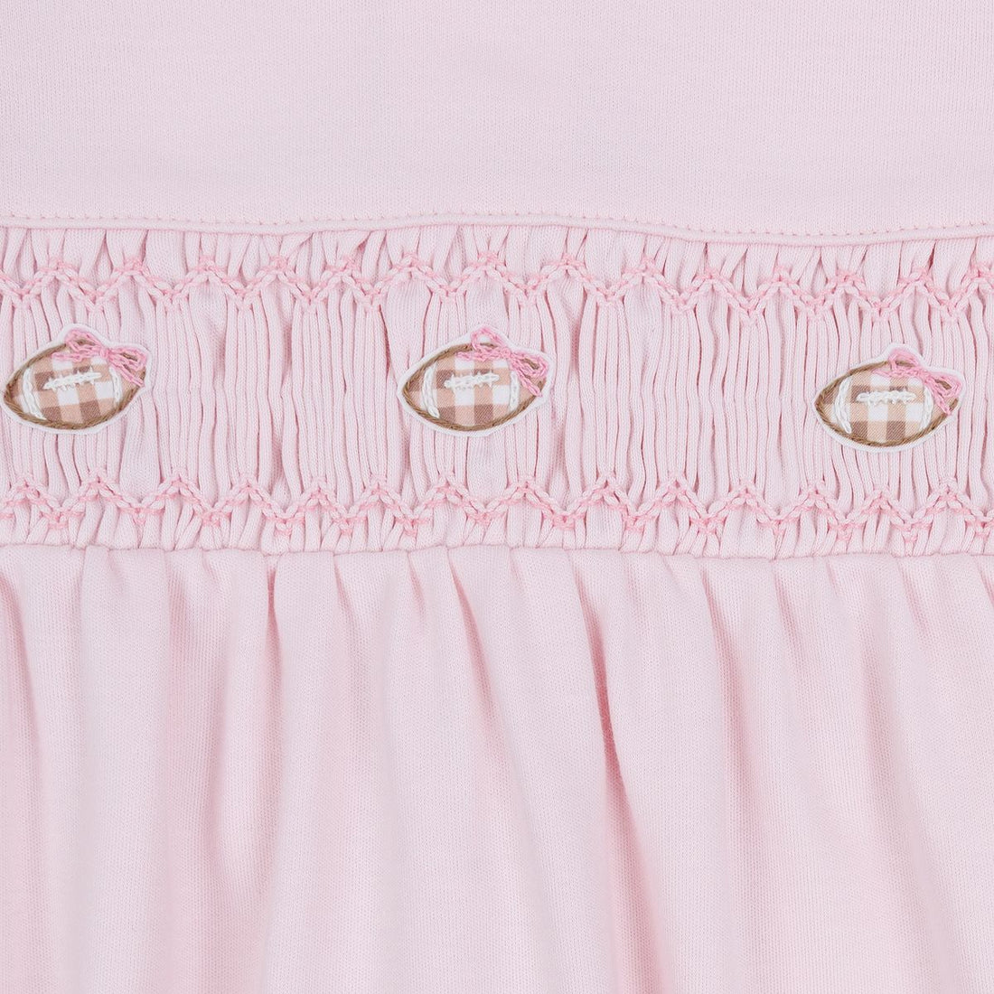 Tiny Tailgater Pink Smocked Footie: Pink
