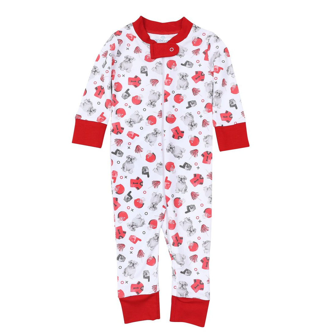 Gameday Dawgs Red Unisex Zip Pajamas