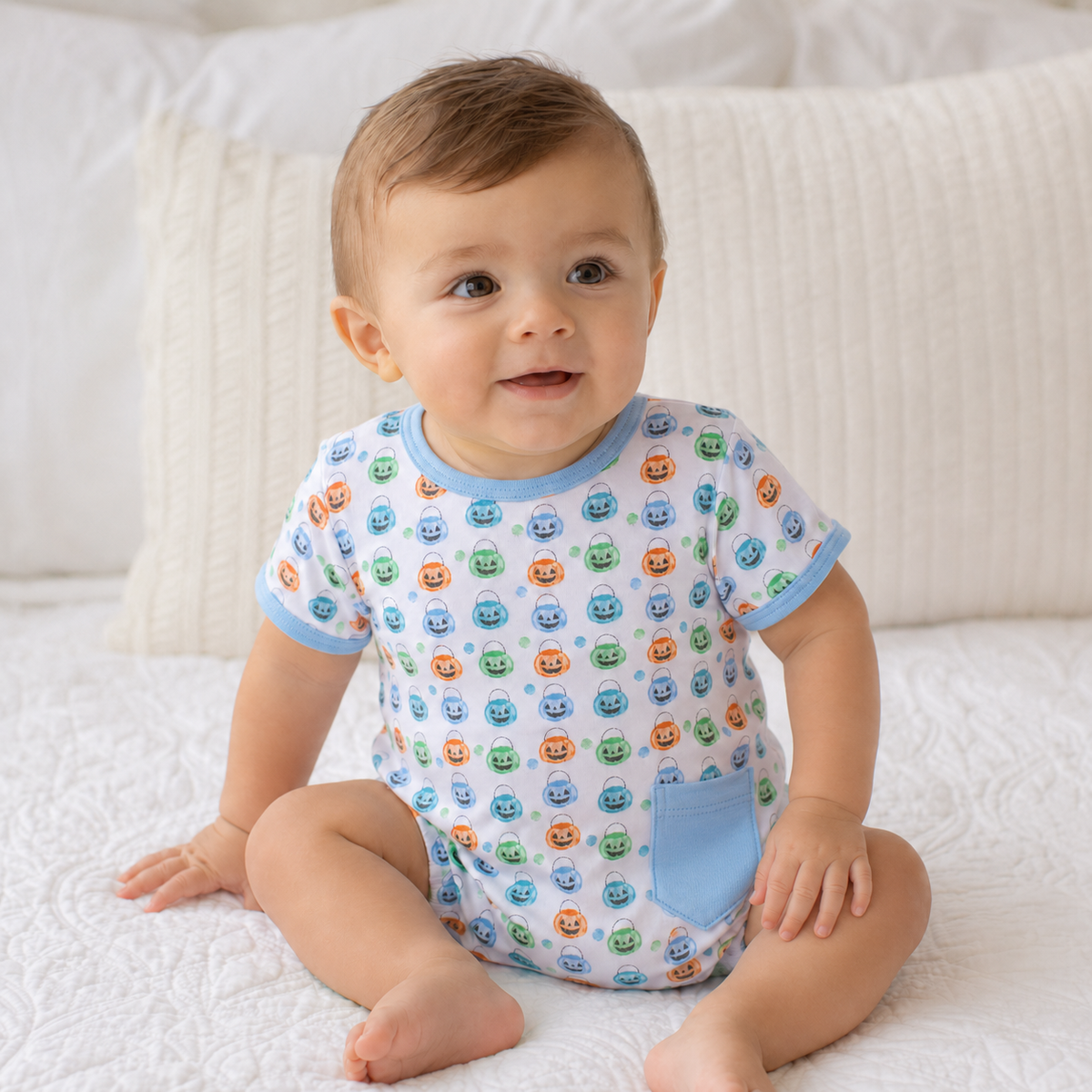Pumpkin Party Print Bubble: Light Blue