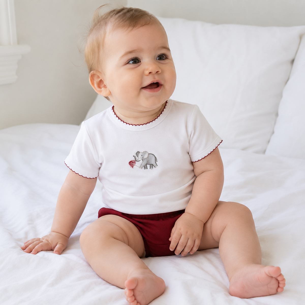 Roll Baby Roll Crimson S/S Diaper Cover Set