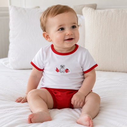 Gameday Dawgs Red S/S Diaper Cover Set