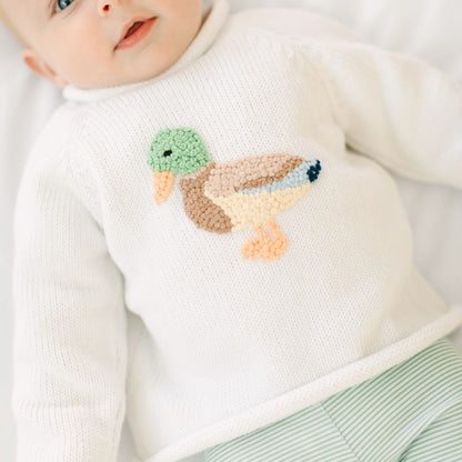 Mallard Moments Green Pullover Sweater
