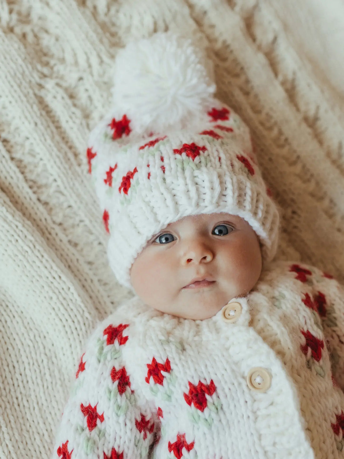 Huggalugs Bitty Blooms Beanie Hat - Holiday