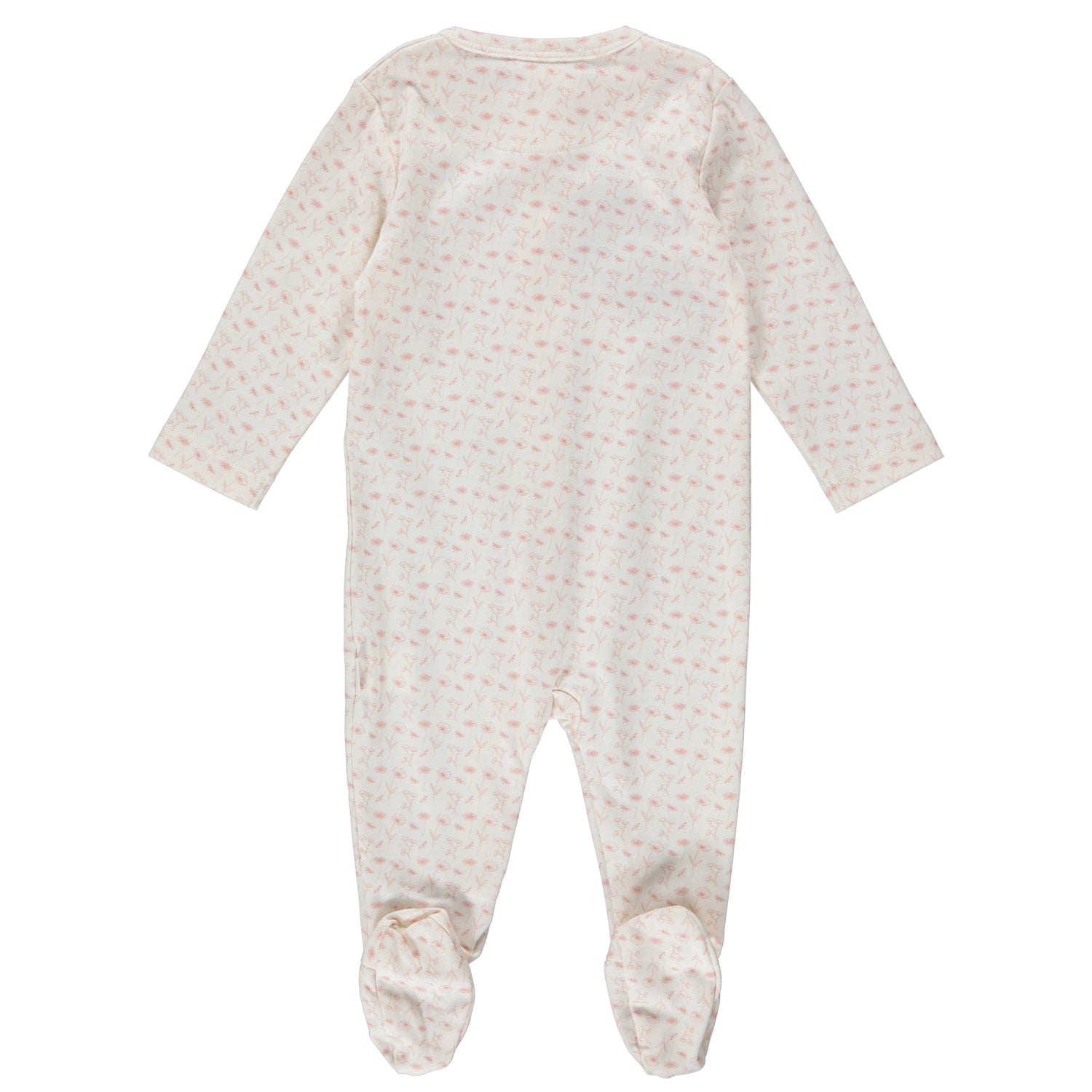 Pimalu Zipper Footie: Hand Drawn Flowers