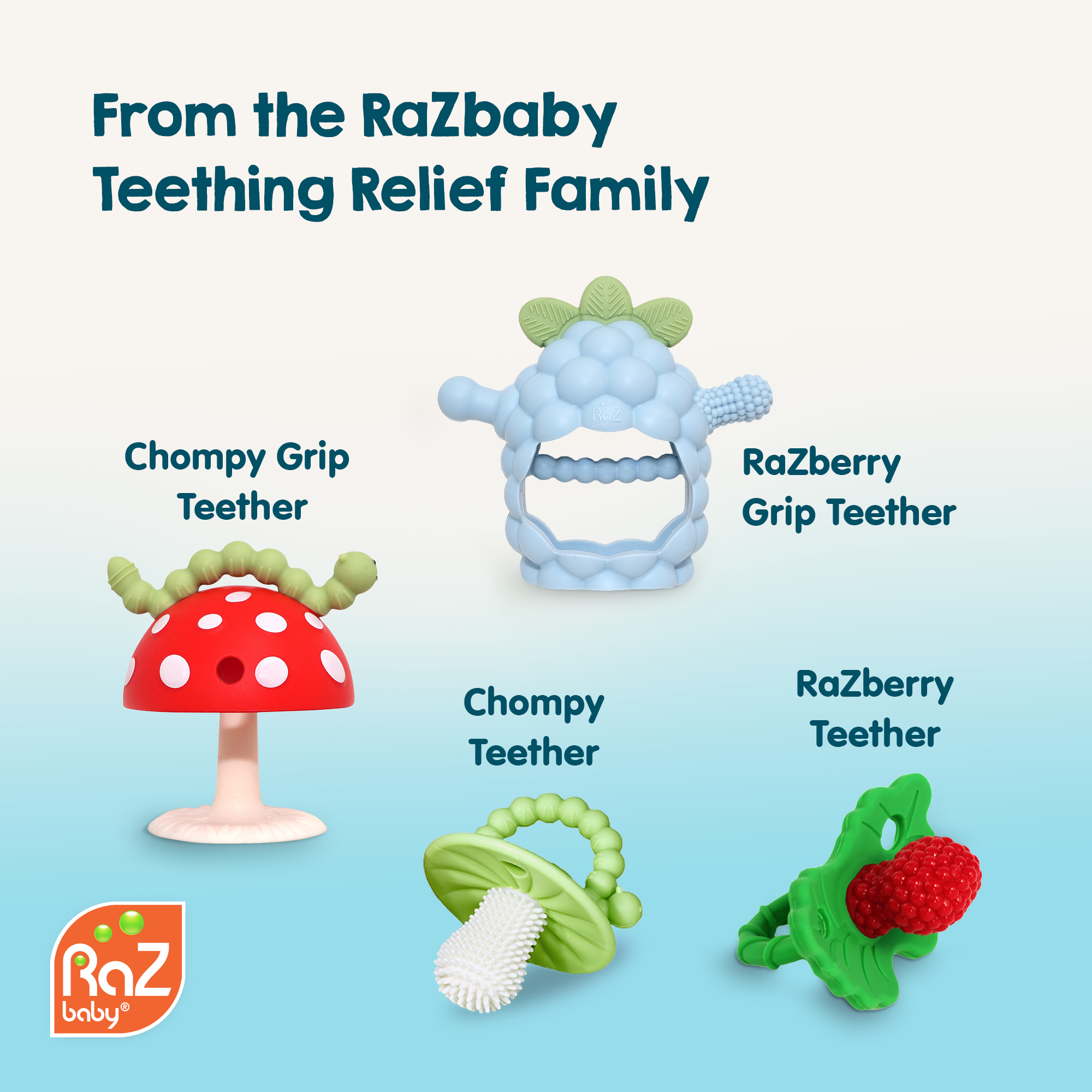 RaZberry Bites Teething Toy: Blue
