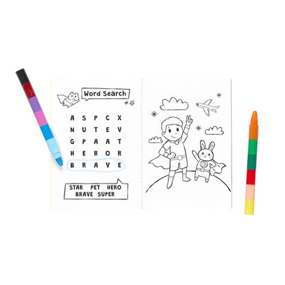 Mini Traveler Coloring + Activity Kit - Superkids &amp; Pets