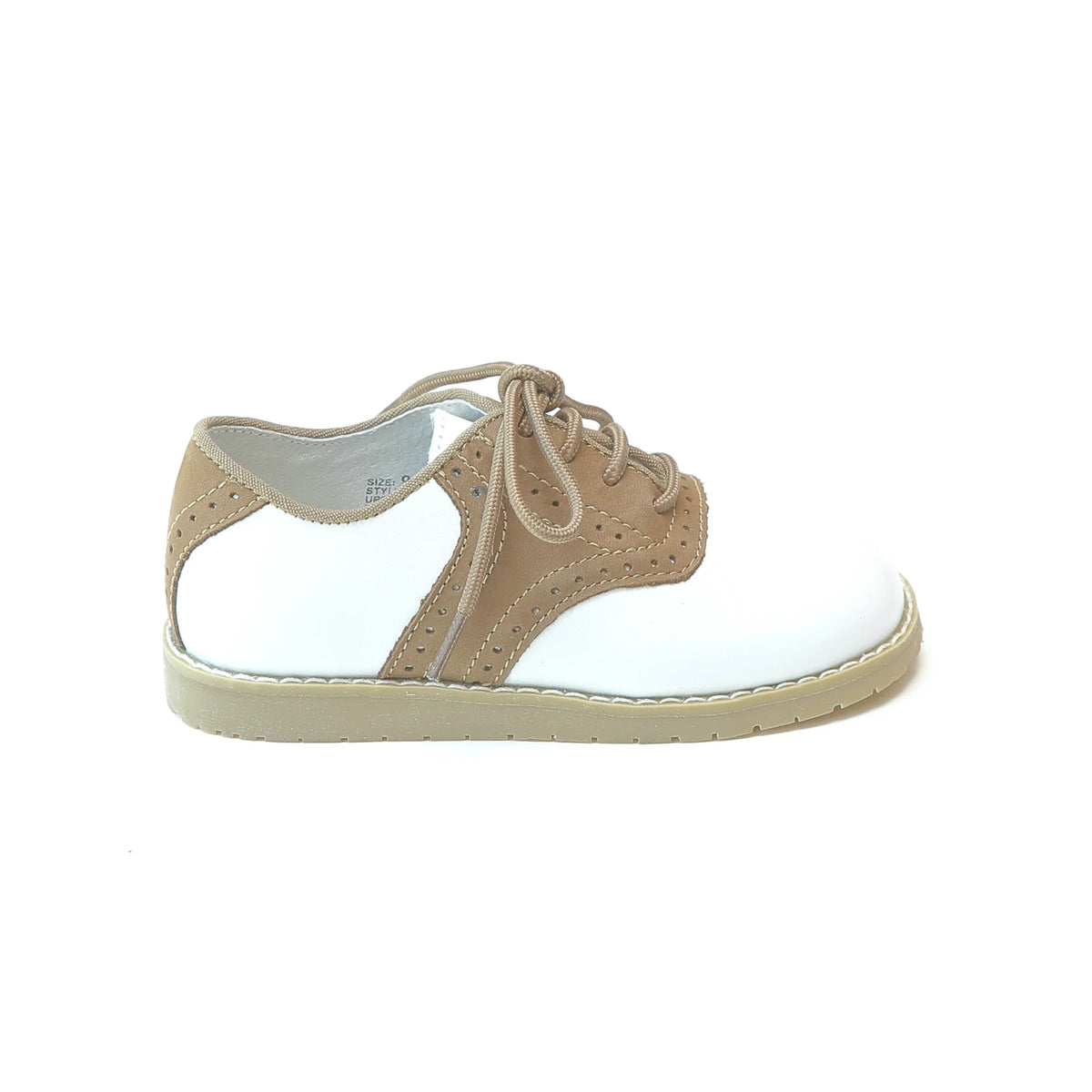 Luke Two Tone Leather Saddle Shoe: Khaki