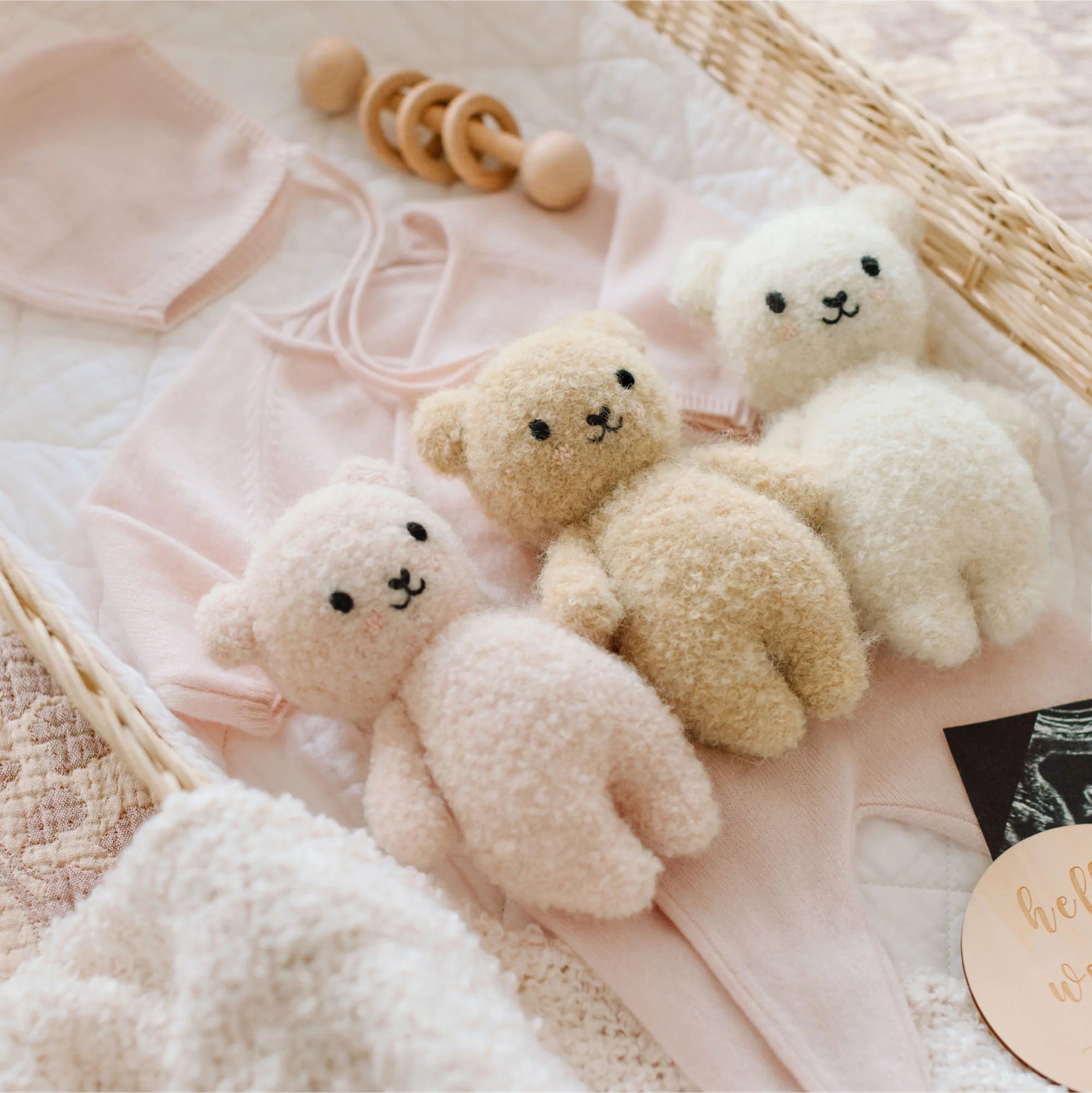 Baby Boucle Bear: Ivory