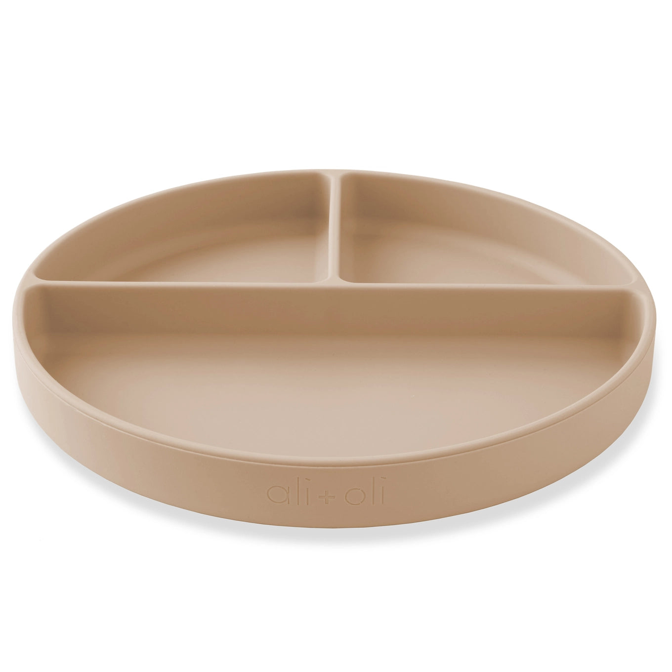 Baby Plate with Suction and Divided Portions - Oatmeal