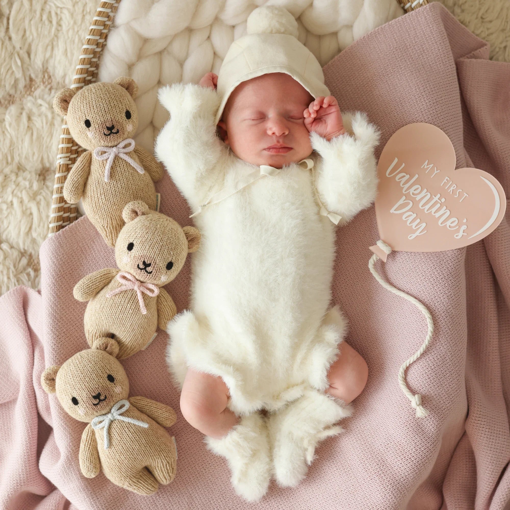 Cuddle + Kind Baby Honey Bear: Blush Bow