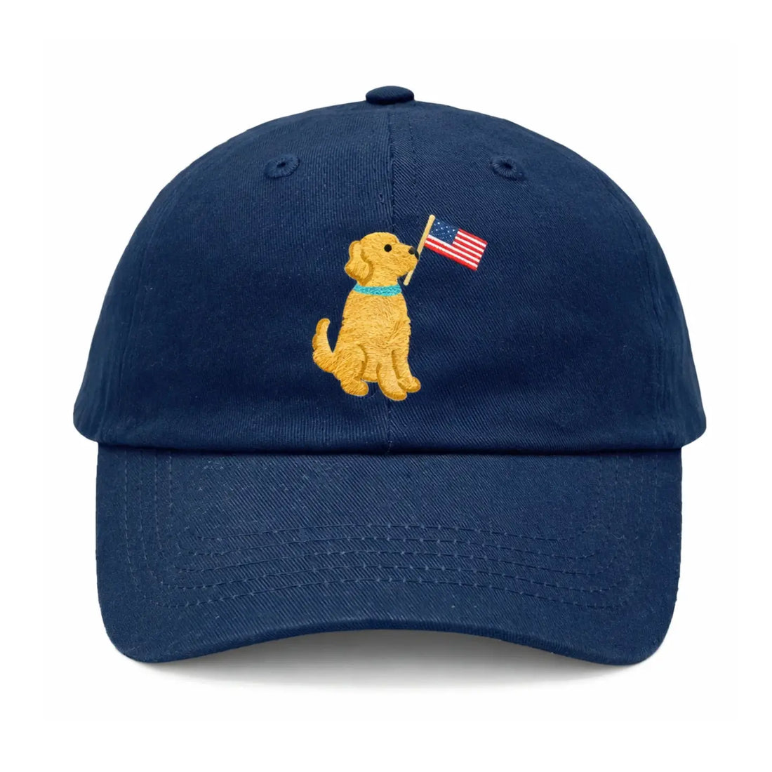 Patriotic Dog Embroidered Baseball Hat